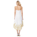 Grace Karin Strapless Sweetheart High-Low Appliqued Flannelette White Homecoming Dress GK000136-2